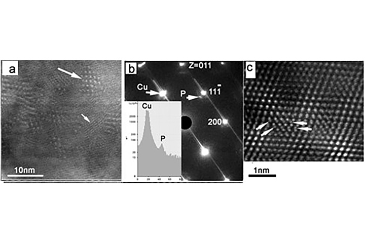 Longitudinal cross-section of the microstructure in a Cu-Cr-Zr conductor.